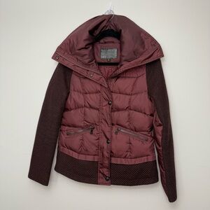 Sam Edelman Women's Shawl Collar Coat Down Fill Burgundy Small‎